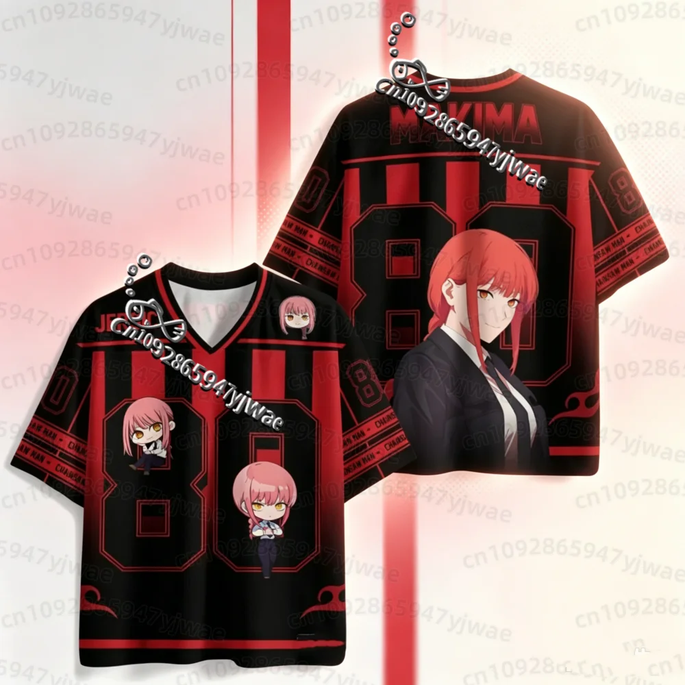 26 Sommer Herren Damen Kurzarm T-Shirt Anime Chainsaw Man Denji Makima Asa Mitaka Print Jersey Herren T-Shirt Herrenbekleidung – Detail 5