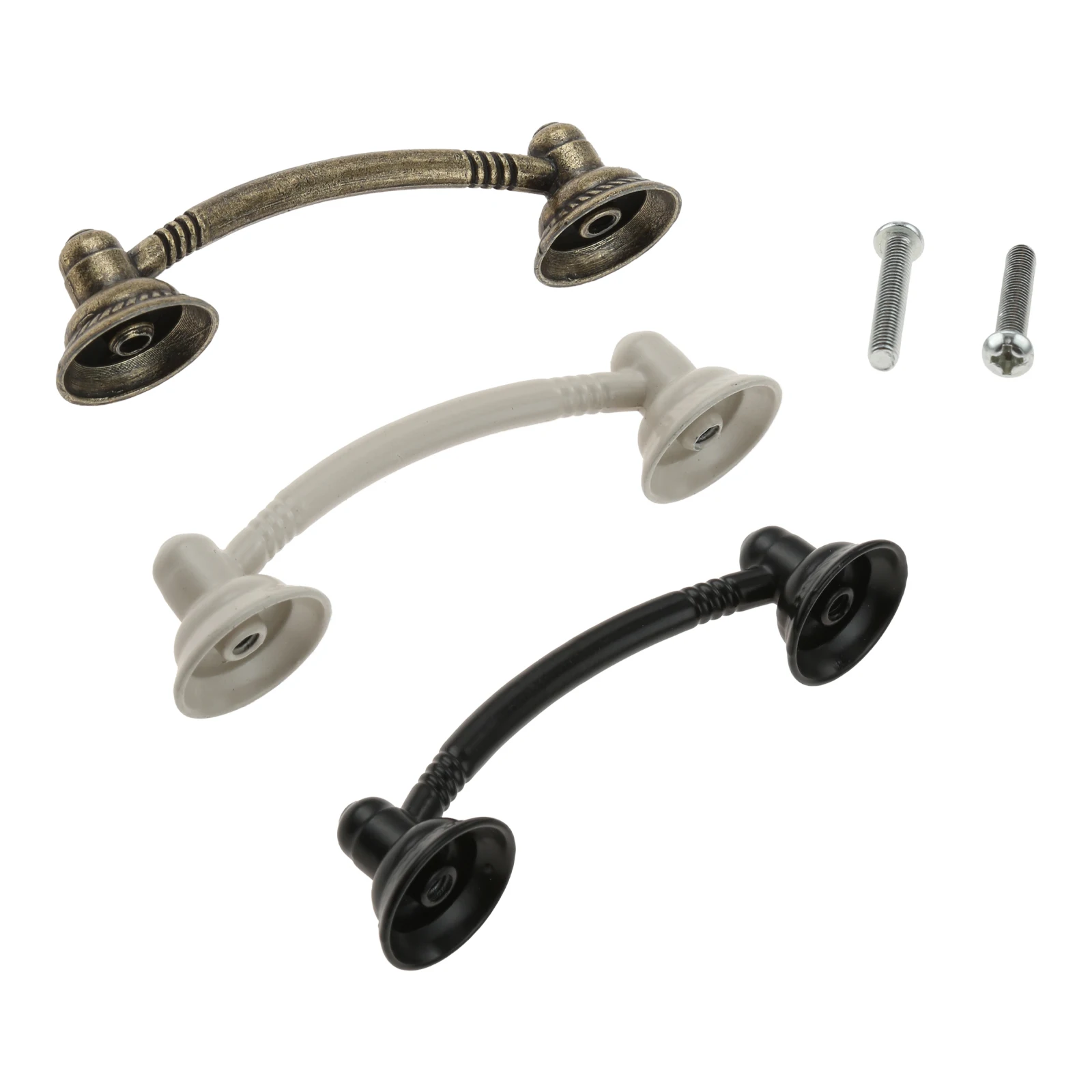 1pc Vintage Bridge Handle w/screw Telephone Receiver Shape Antique Pull Alloy Knob 85mm/3.35in Classy Decor Drawer Door Cabinet