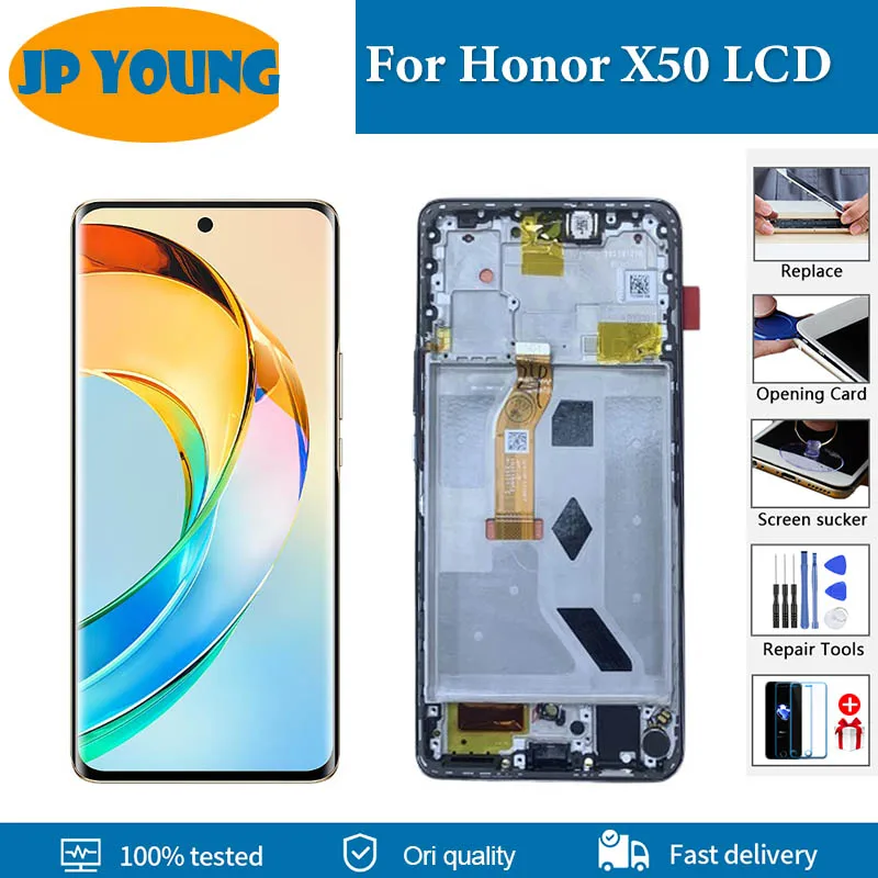 

6.78'' Original AMOLED For Honor X50 LCD Display ALI-AN00 Touch Digitizer Assembly For Honor X50 LCD Screen Replacement Parts