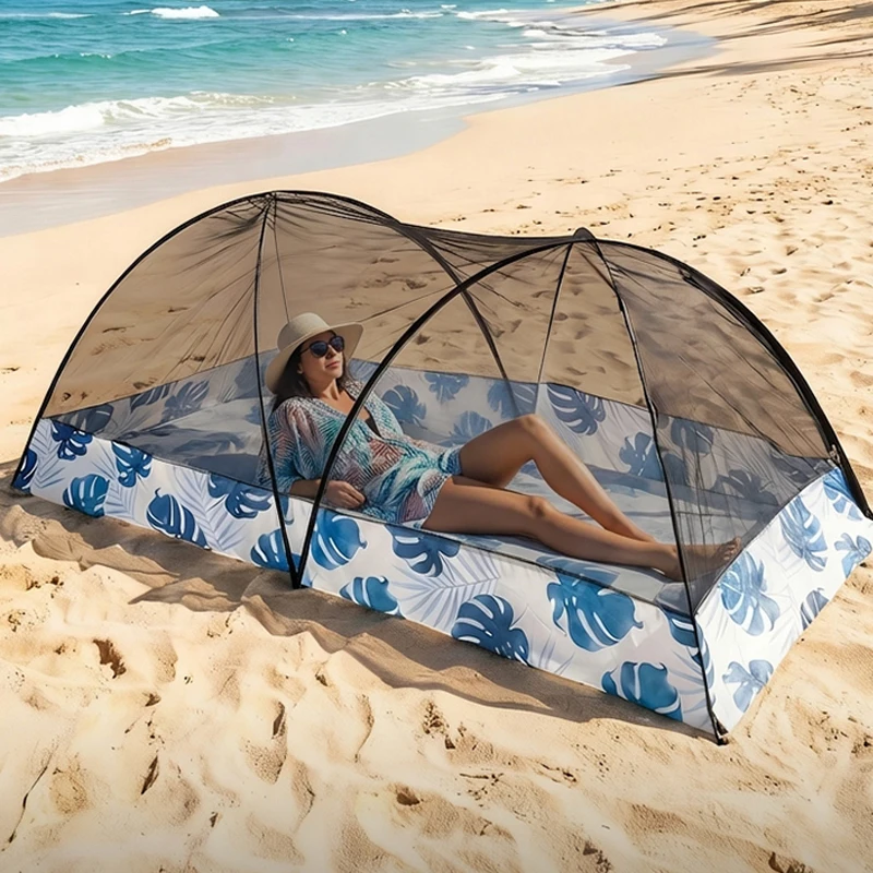 Portable Mosquito Net Tent Pop Up Camping Mosquito Net Full-Body Protection Suitable for Indoor Outdoor Sunbathing X-Shaped