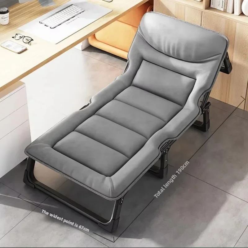 

Modern Metal Adjustable Backrest Folding Bed Camping Fishing Beach Relaxing Bedroom Hospital Living Room Lazy Pad Chair