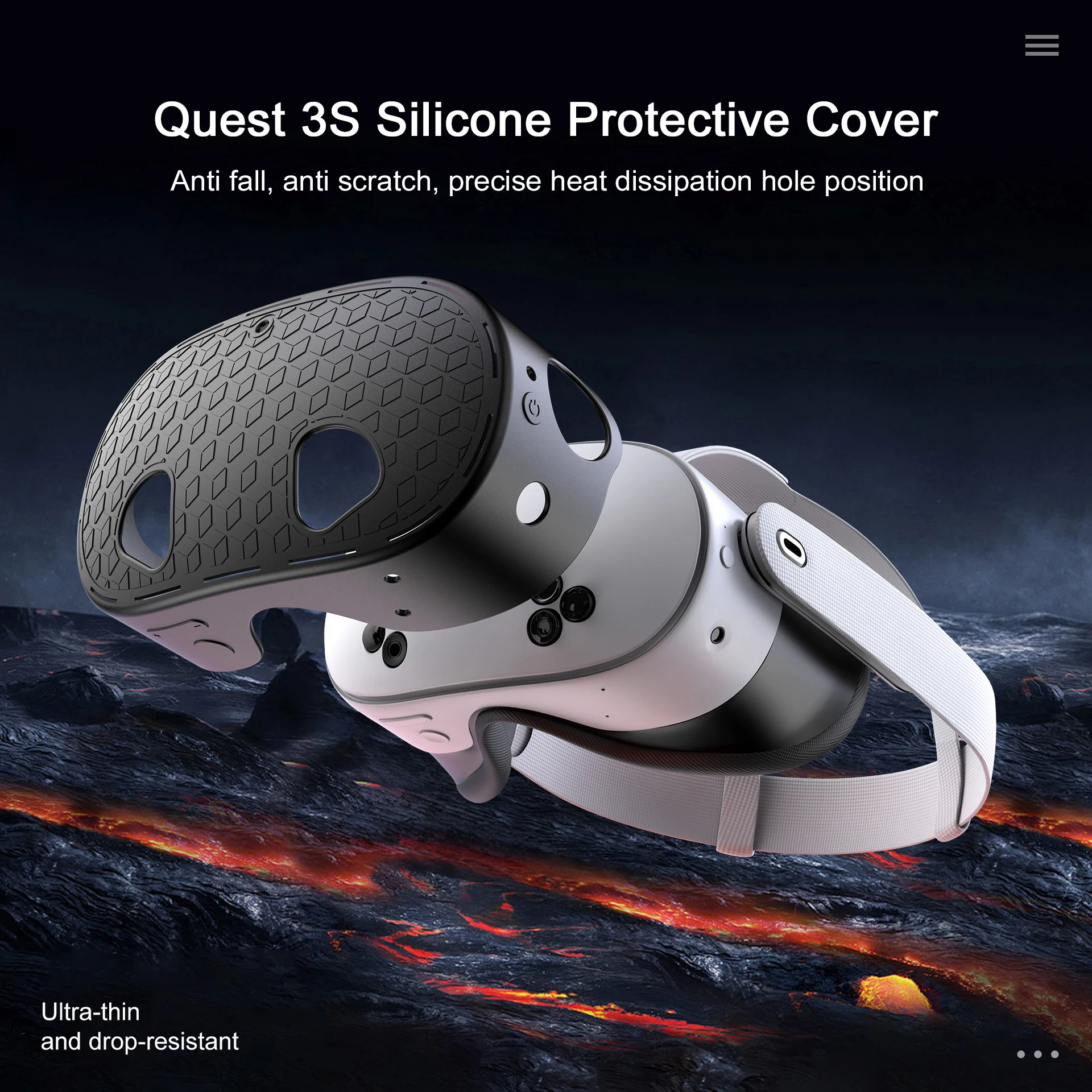 

For Meta Quest 3S Silicone VR Accessories VR Protective Sheath Face Cover Silicone Handle Grip Controllers Case Accessories