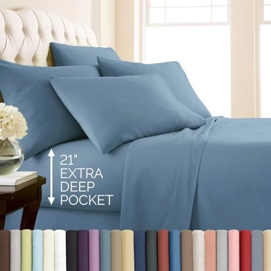 

Southshore Fine Living Inc. 6 Pcs Inch Size Sheets Set Deep Pockets Pet Hair Resistant Bedding Extra Deep Pocket Sheet Set 78"x