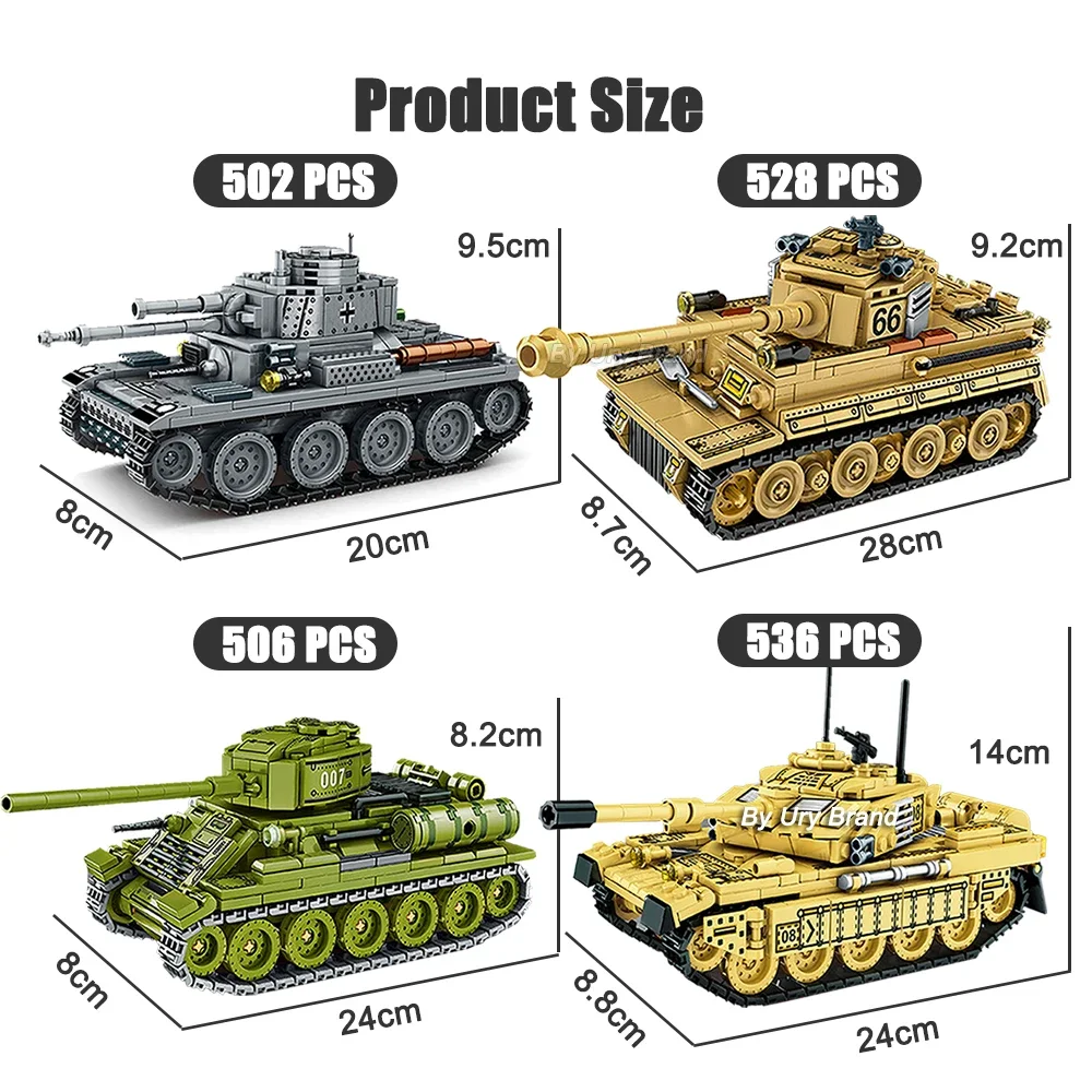 WW2 Military Series Main Battle Tank France Leclerc Japan Type 10 Heavy Army MBT Model Building Blocks Kids Toys for Boys Gifts