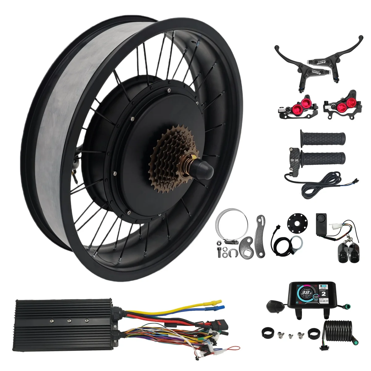 

48V-72V 20/24/26x4.0 Inch 3000W-5000W High Power Speed Wheel Conversion Kits for fatbike snowbike