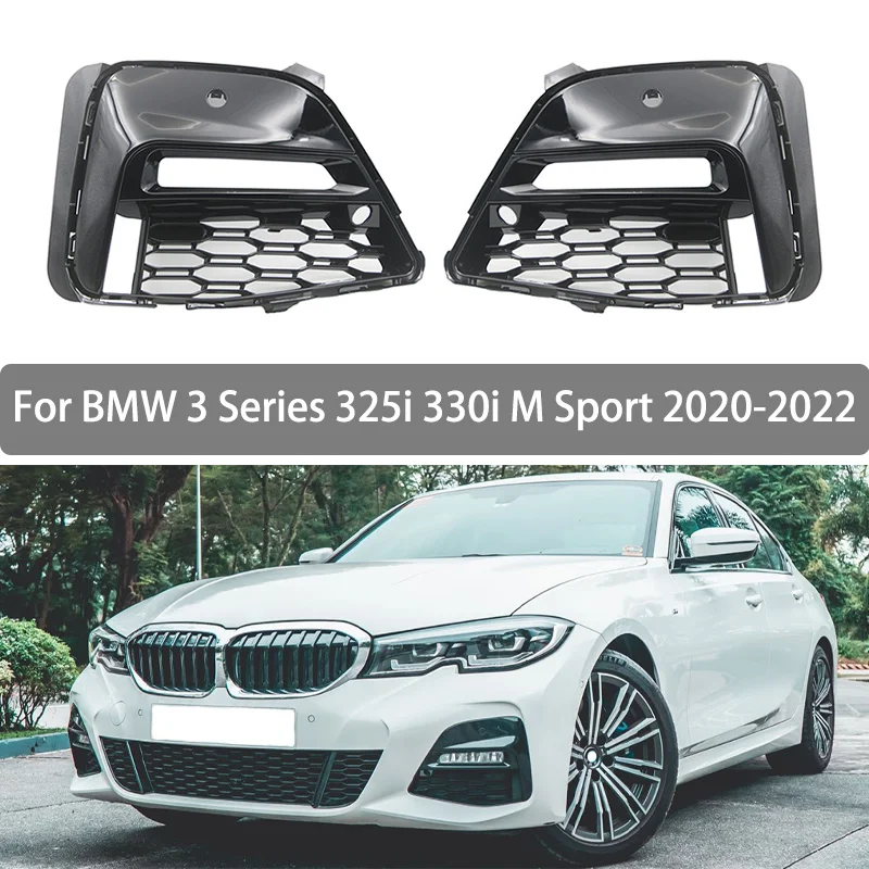 

Car Front Bumper Grille For BMW 3 Series 325i 330i M Sport 2020 2021 2022 Fog Light Grille Cover 51118089207 51118069371