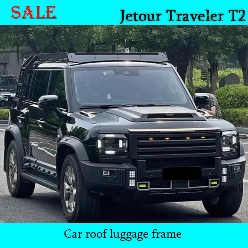 Fit for JETOUR Traveler T2 2024 Cars roof luggage frame aluminum alloy material module platform side ladder Car exterior parts