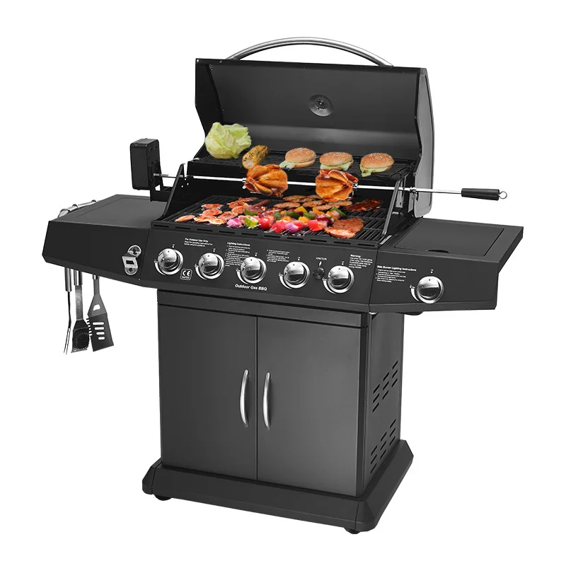 High end large outdoor barbecue stove, courtyard gas barbecue stove, home villa barbecue rack, American style stew grill BBQ