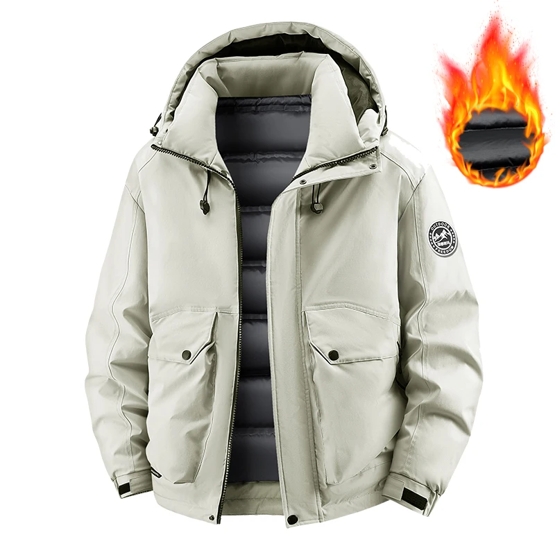 هذه السترة المصنوعة من القطن الصوفي المريح للزوجين هي ملابس عمل خارجية دافئة ومقاومة للبرد للأزواج للتدفئة في الخريف