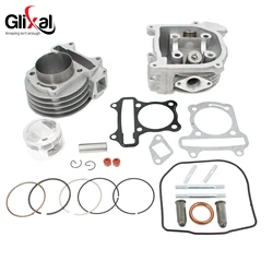 Glixal GY6 105cc 52ミリメートルビッグボアシリンダーキット再構築キットシリンダーヘッドassy 4ストローク139QMB 139QMA原付スクーターatvエンジン