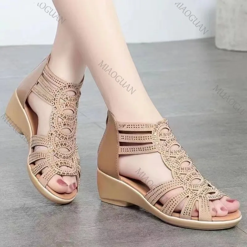 

Gladiator Shoes for Women Summer Women's Peep Toe Wedge Sandals Outdoor Dress Office Ladies Heeled Shoes Platform Causal Sandals