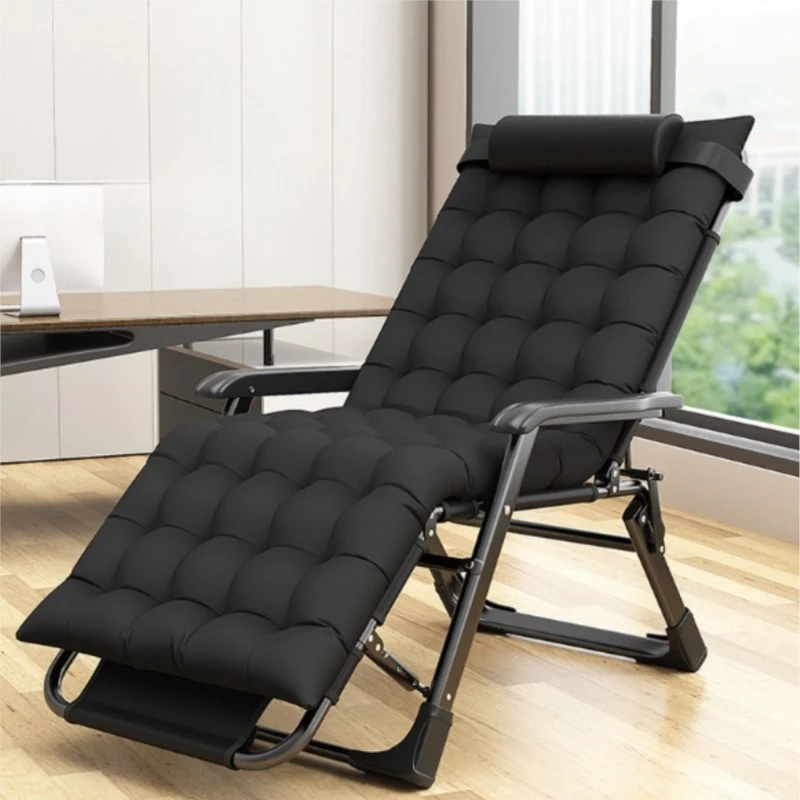 Lunch and Nap Dual Use Reclining Folding Lounge Chair Backrest Leisure Outdoor Fold Chair Portable Beach Chair Marching Beds