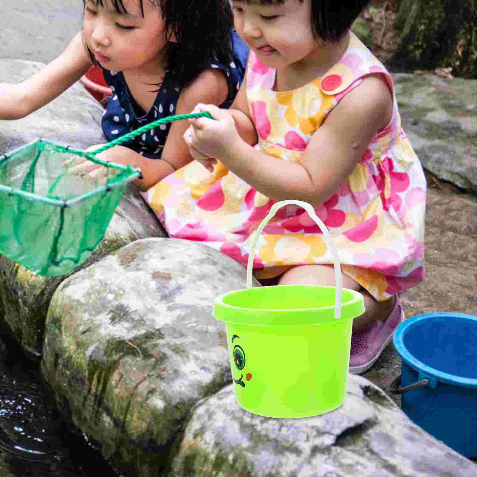 5 Pcs Beach Toy Bucket Sand Pail Toys Tool Children's Plastic Buckets Pp Holders for Kids