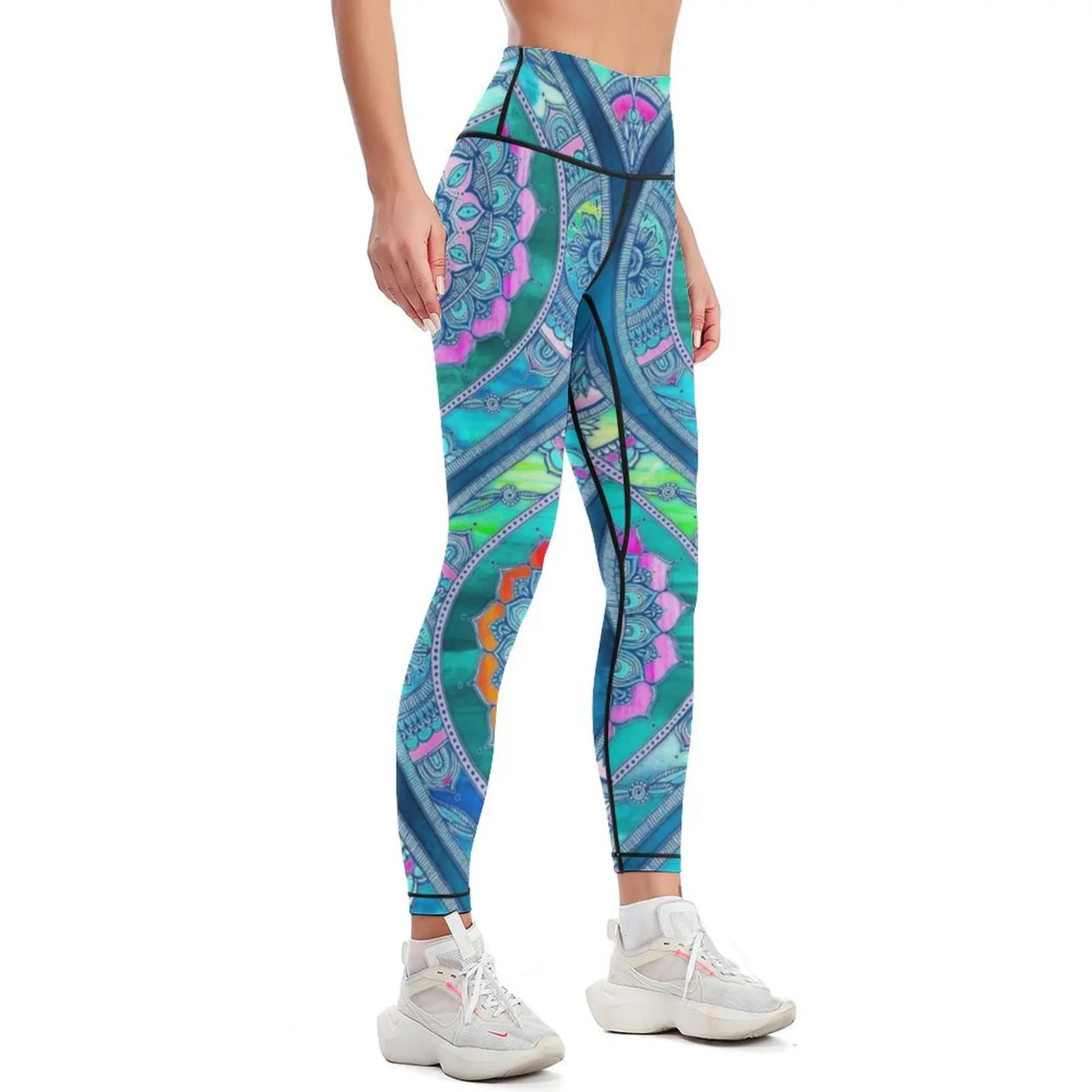 Radiant Boho Color Play Leggings gym's sportswear Sports pants for sportswear gym sports for gym Womens Leggings