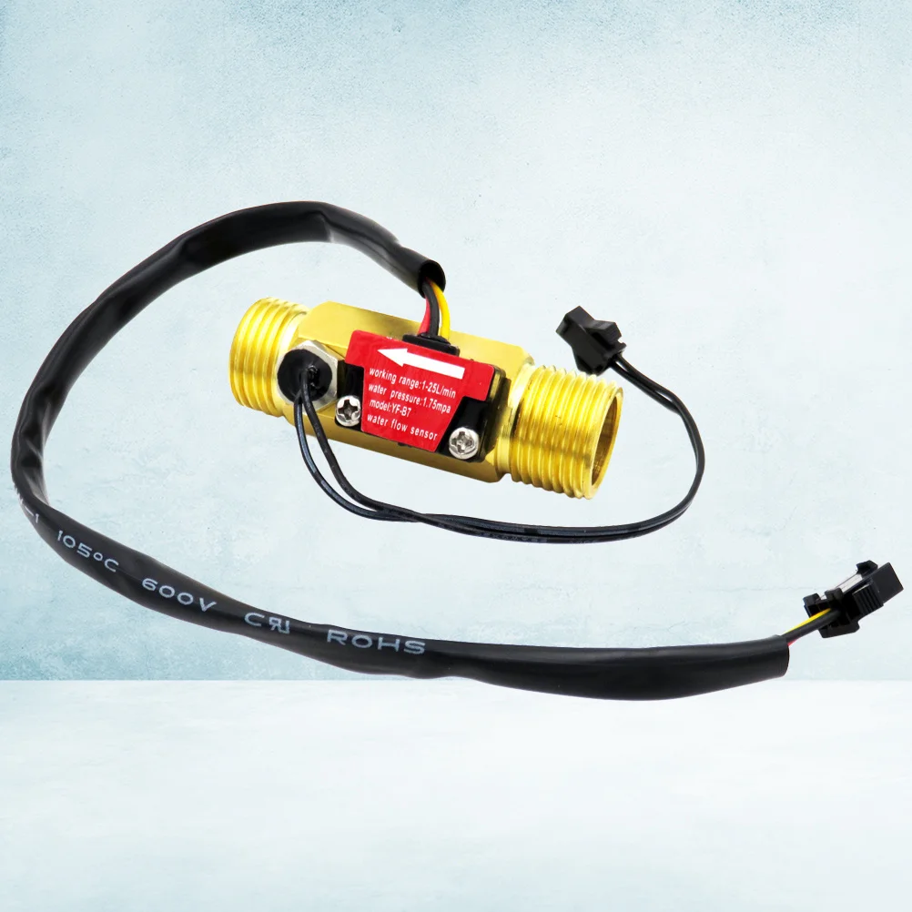 

Golden 4 Points Turbine Hall Flow Meter Water Sensor with Temperature Detection for Multiple Devices Hall Flow Meter