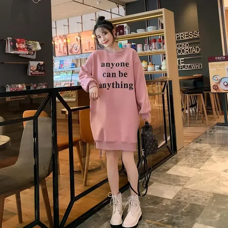 Text Letter Printing Korean Baggy Woman Tops Loose Sweatshirt for Women Designer Harajuku Fashion Popular Clothes Coat Pullover