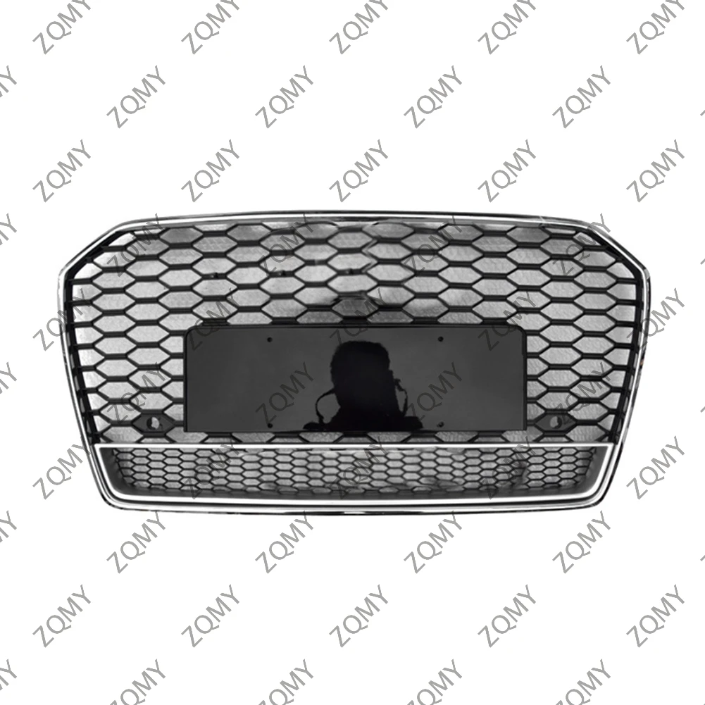 

With/Logo For Audi A6/A6L/S6 2016 2017 2018 Car Front Bumper Grille Centre Panel Styling Upper Grill (Modify For RS6 style)
