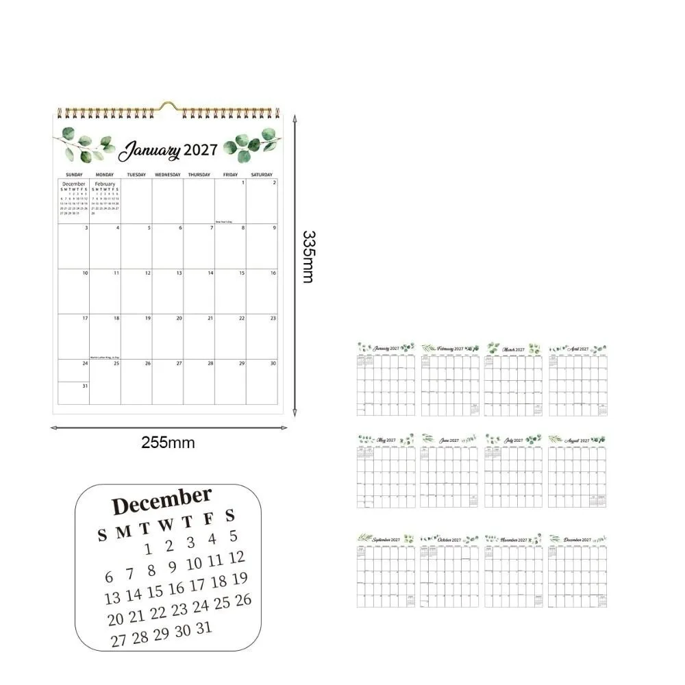 Jan. 2027 - Dec. 2027 2027 Flower Desk Calendar Foldable Oil Painting Style Double-coil Calendar Elegant Exquisite