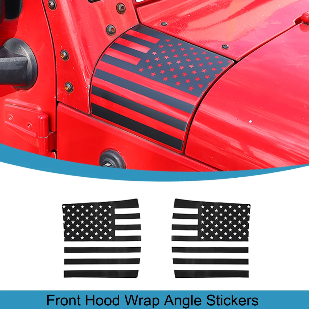 

Front Hood Wrap Angle Decoration Stickers for Jeep Wrangler JK 2007-2017 Engine Side Wrap Corner Plate Car Exterior Accessories