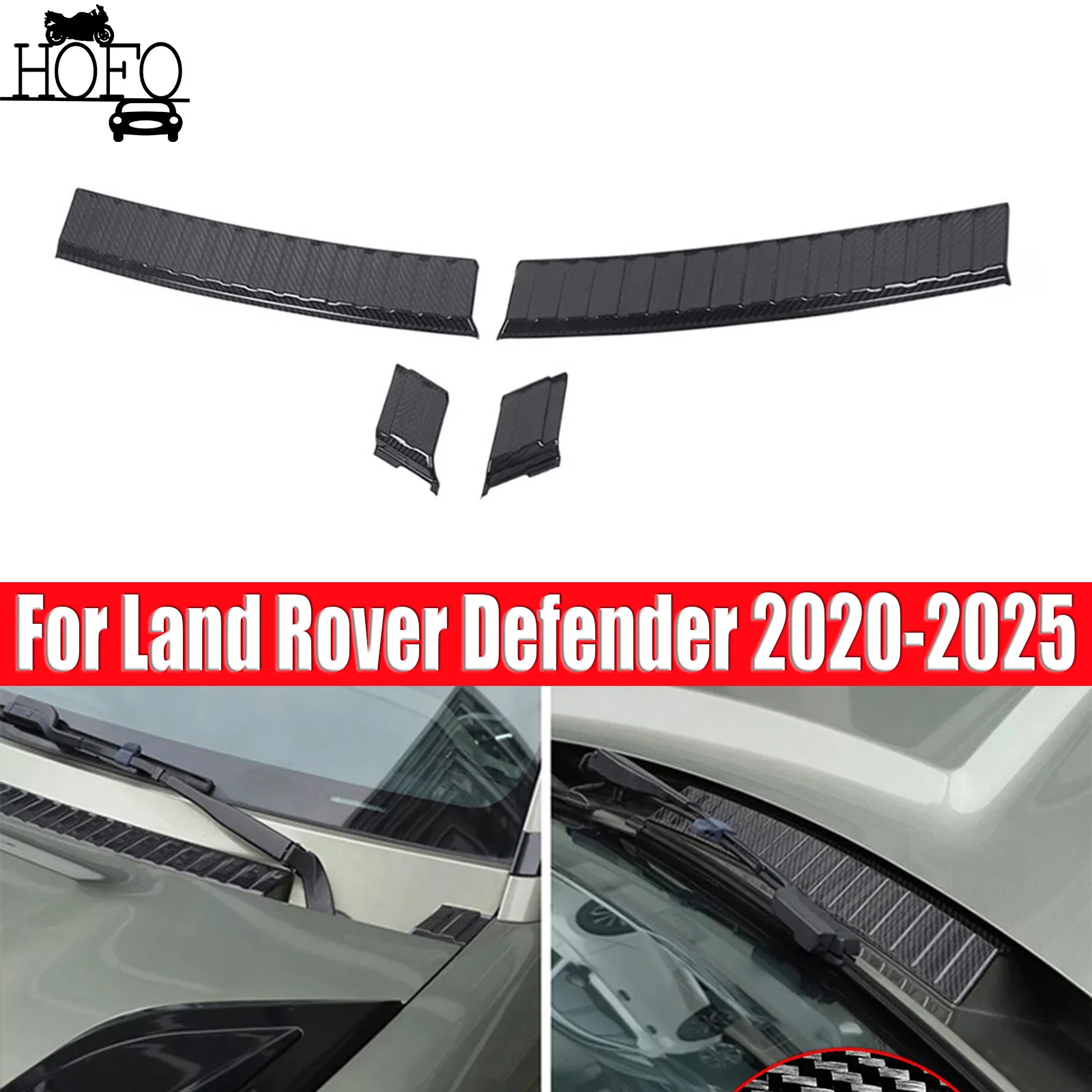 4pcs/Set Front Windshield Rain Gutters Cover For Land Rover Defender 2020-2025