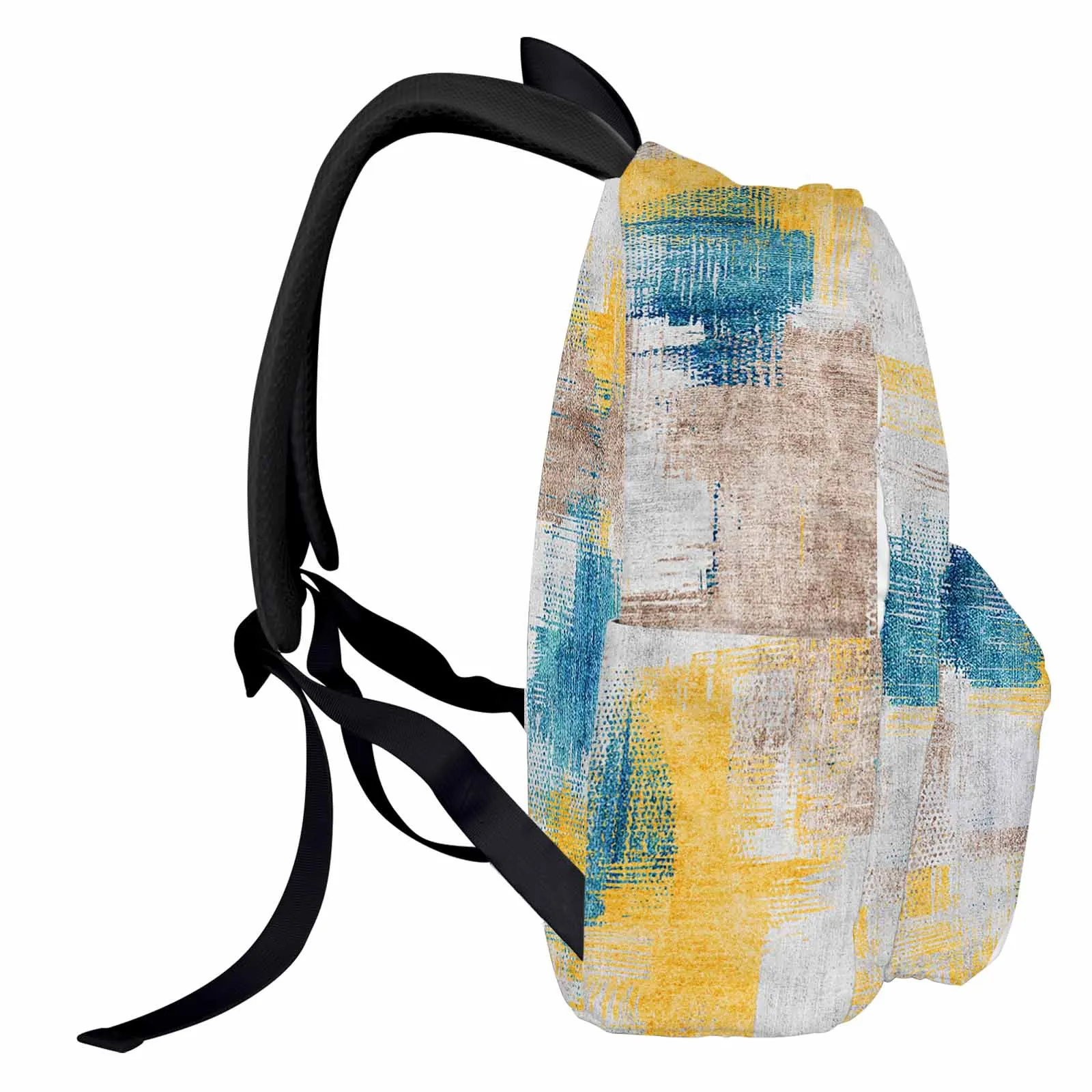 Yellow Abstract Modernist Oil Painting Backpack School Bags for Teenagers Students Laptop Bag Women's Casual Travel Backpack