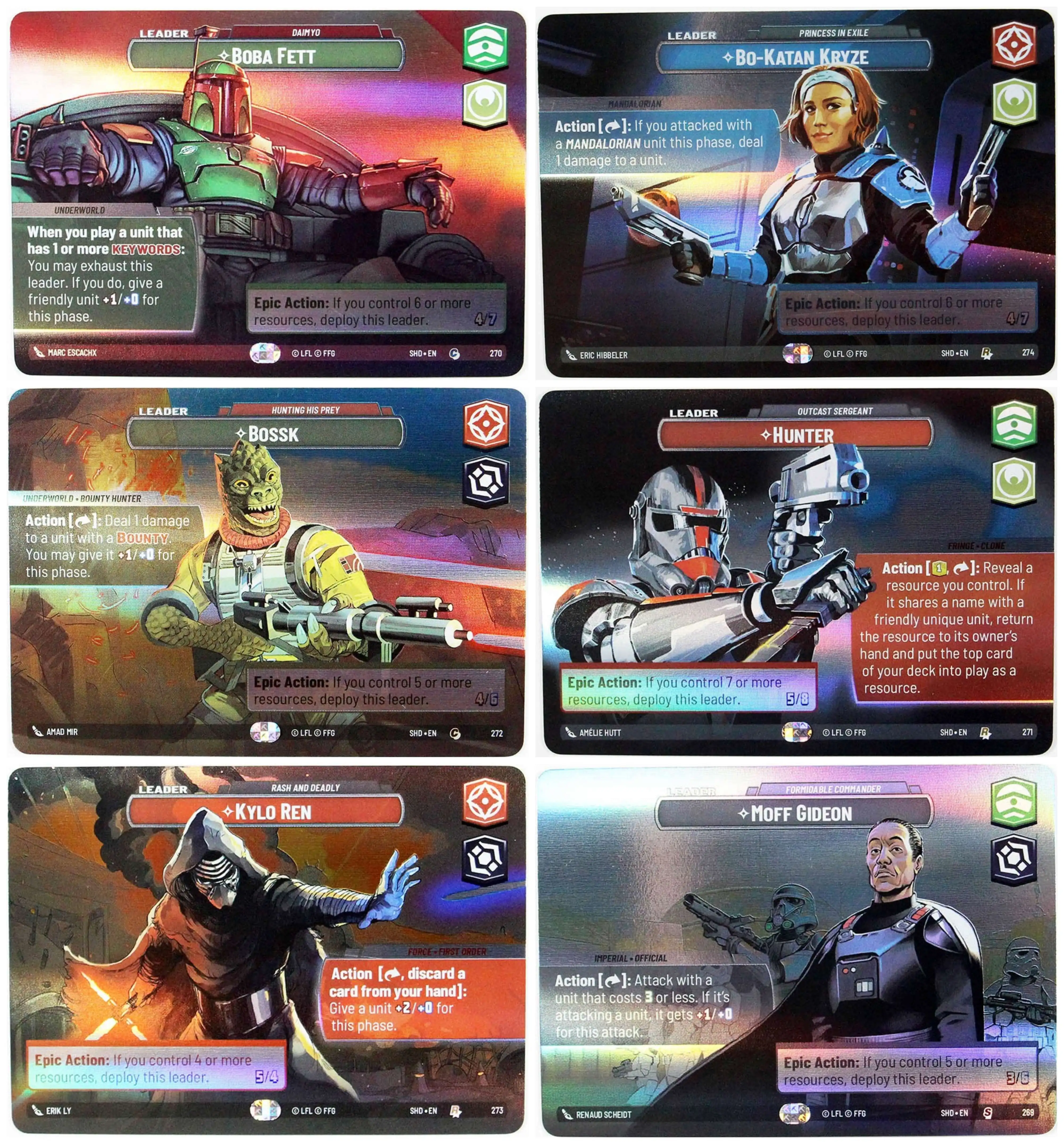 Foil Star Wars Proxy Boba Fett Hunter - Outcast Sergeant Armor SHD Trading Card Collection Toys Gift