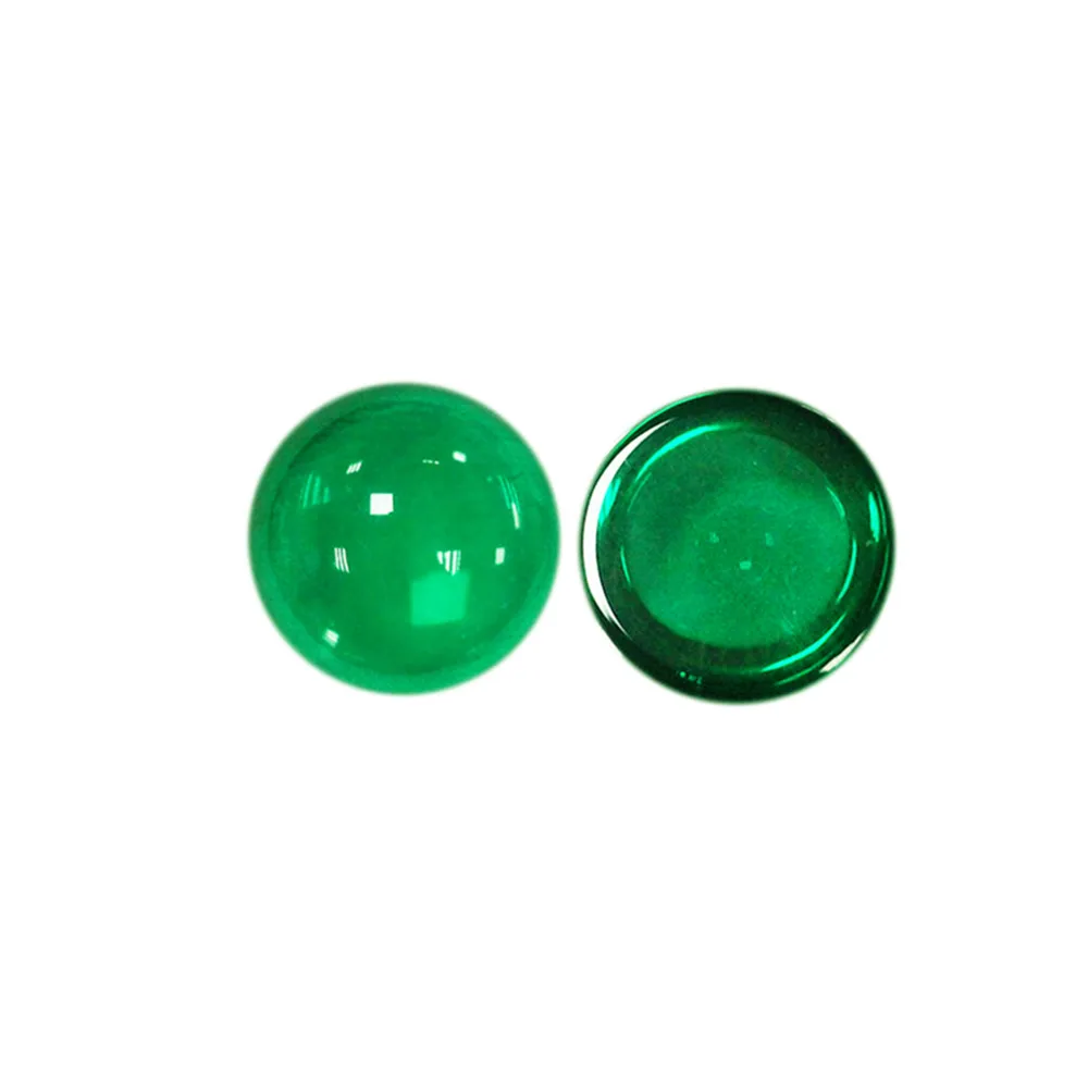 

Emerald Round Cabochon Smooth Polished Surface Round Rich Green Emerald Cabochon Flat Back Multiple Sizes to Choose