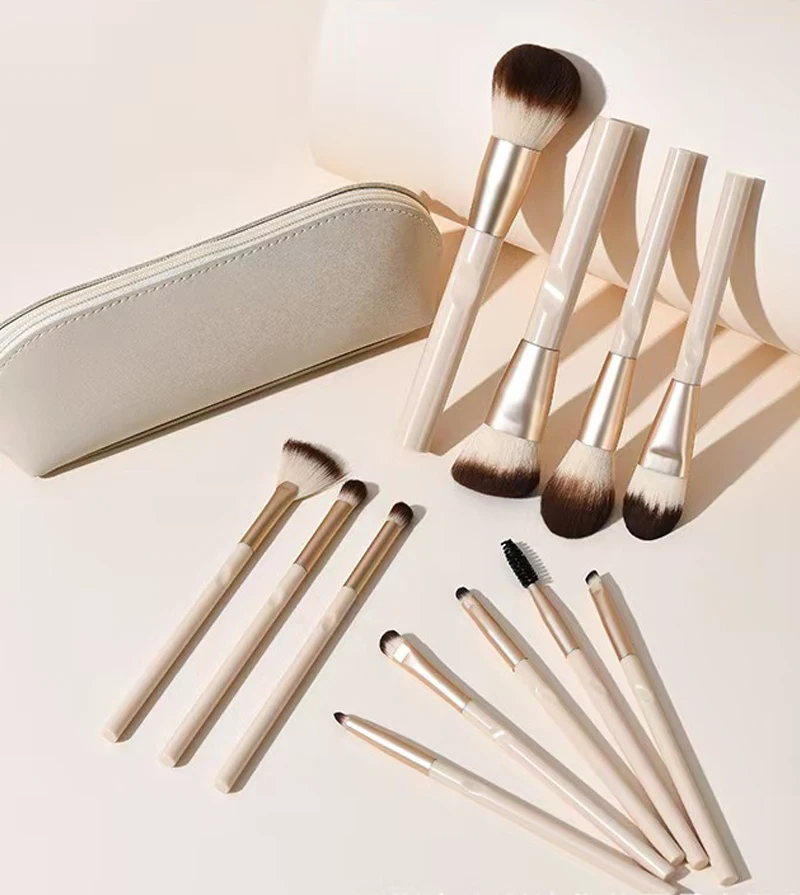 Set di pennelli per trucco premium da 12 pezzi per ombretto fondotinta fard in polvere sciolta - Manico durevole e qualità con setole