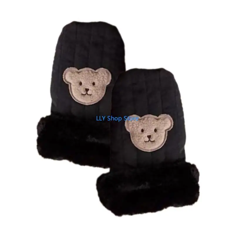 

T8UD Windproof Children's Stroller Handmuffs Outdoor Sports Mittens Bear Hand Warmers Scooter Gloves for Winter Season