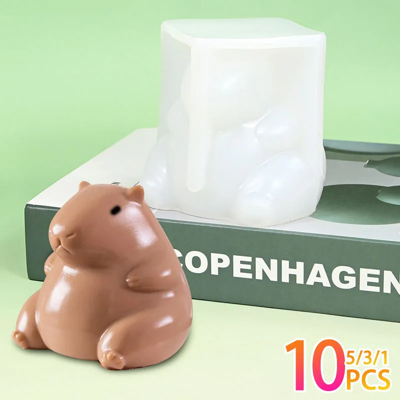 

1-10PCS 3D Capybara Custard Mold Silicone Mold Pudding Cake Baking DIY Dessert Making Cute Cartoon Home Kitchen Tools