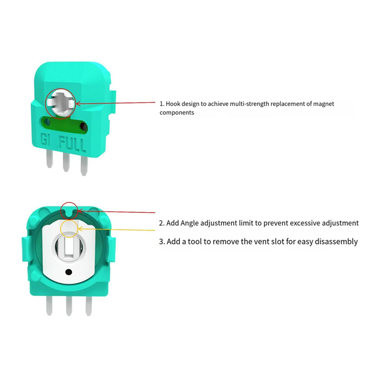 40PCS Hall Joystick Potentiometer Sensor Module for PS5 Game Controller Hall Joystick Axis Resistor Micro-Type Switch