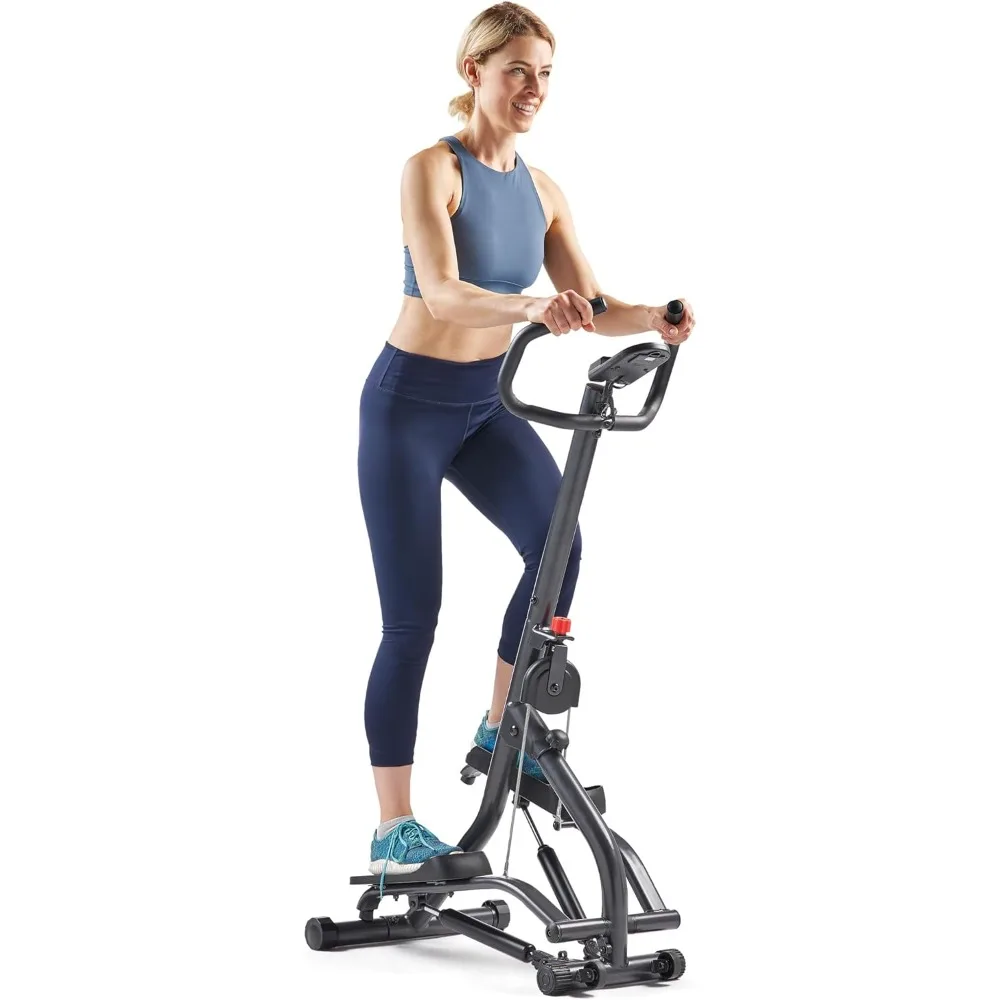 Stair Stepper w/Handlebar, Extended Step Range Machine for Climbing Exercise, Compact, Height-Adjustable, Low-Impact