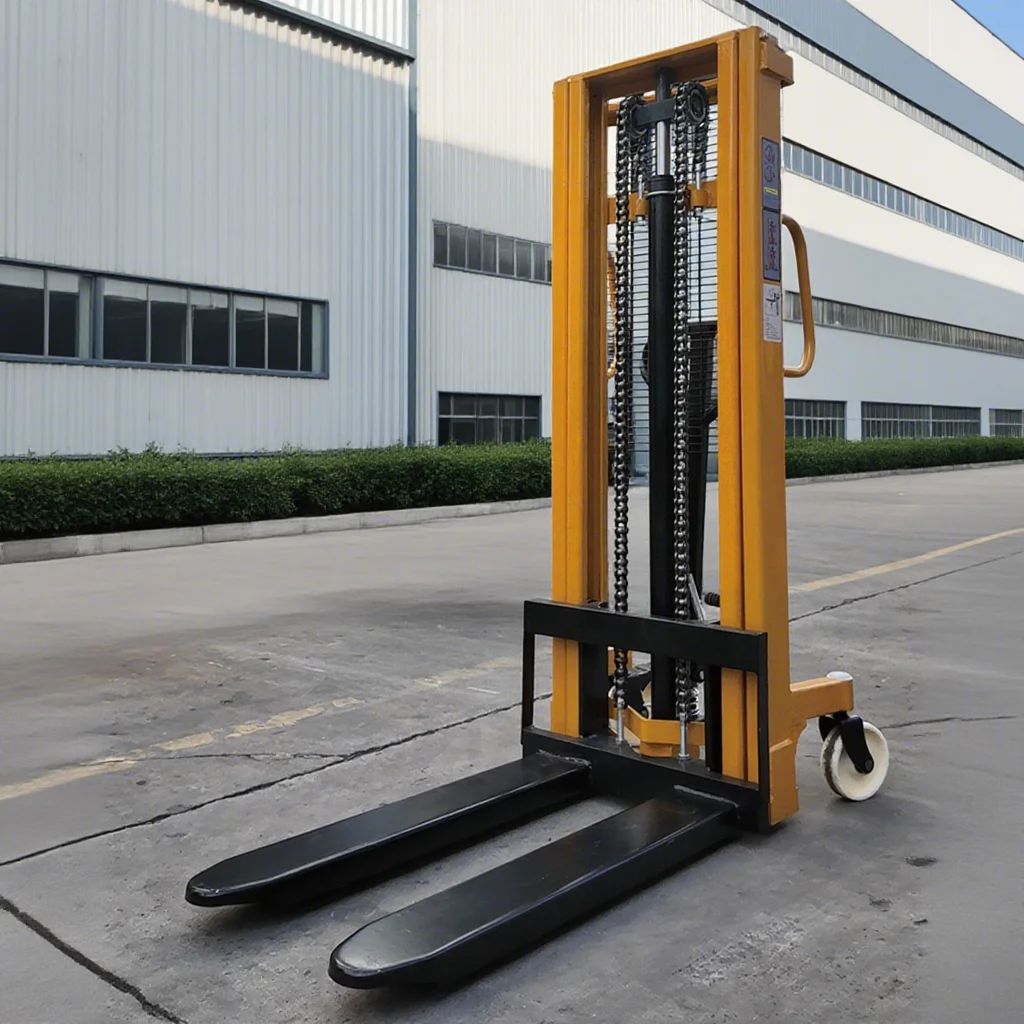 Manual Pallet Stacker 1000kg 2000kg 30000kg 1100mm-3500mm Iron Pallet  Hand Hydraulic Forklift Lifting Double Mast C Shape