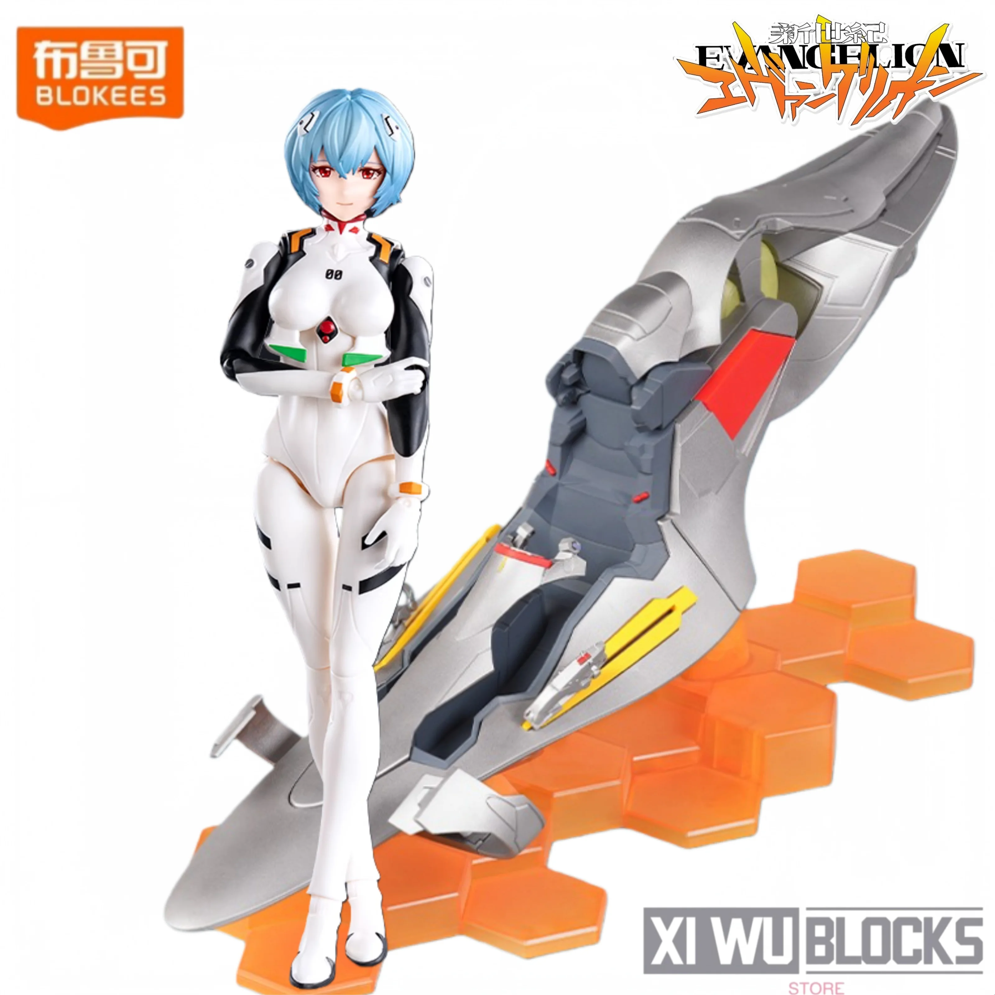 

New BLOKEES EVANGELION Assembles Building Block Human Model REI AYANAM Movable Desktop Ornament Christmas Gift