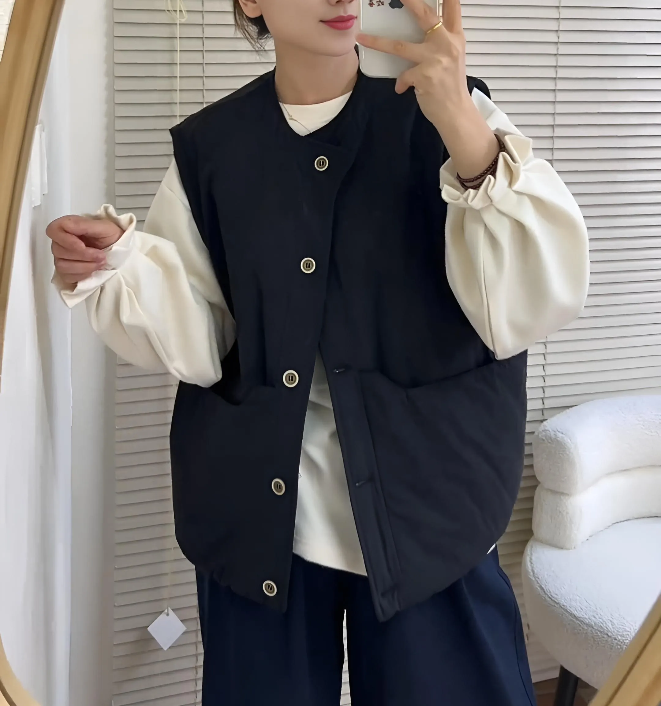 

Жилеты, толстые женские жилеты для женщин, зима 2025, стеганая подкладка, двубортный плюшевый незамерзающий самонагревающийся