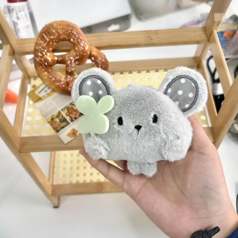 Cute Mouse Plush Keychain Four Cartoon Animal Stuffed Doll Soft Bag Pendant Lovely Key Ring For Bag Hanging Decor Gift