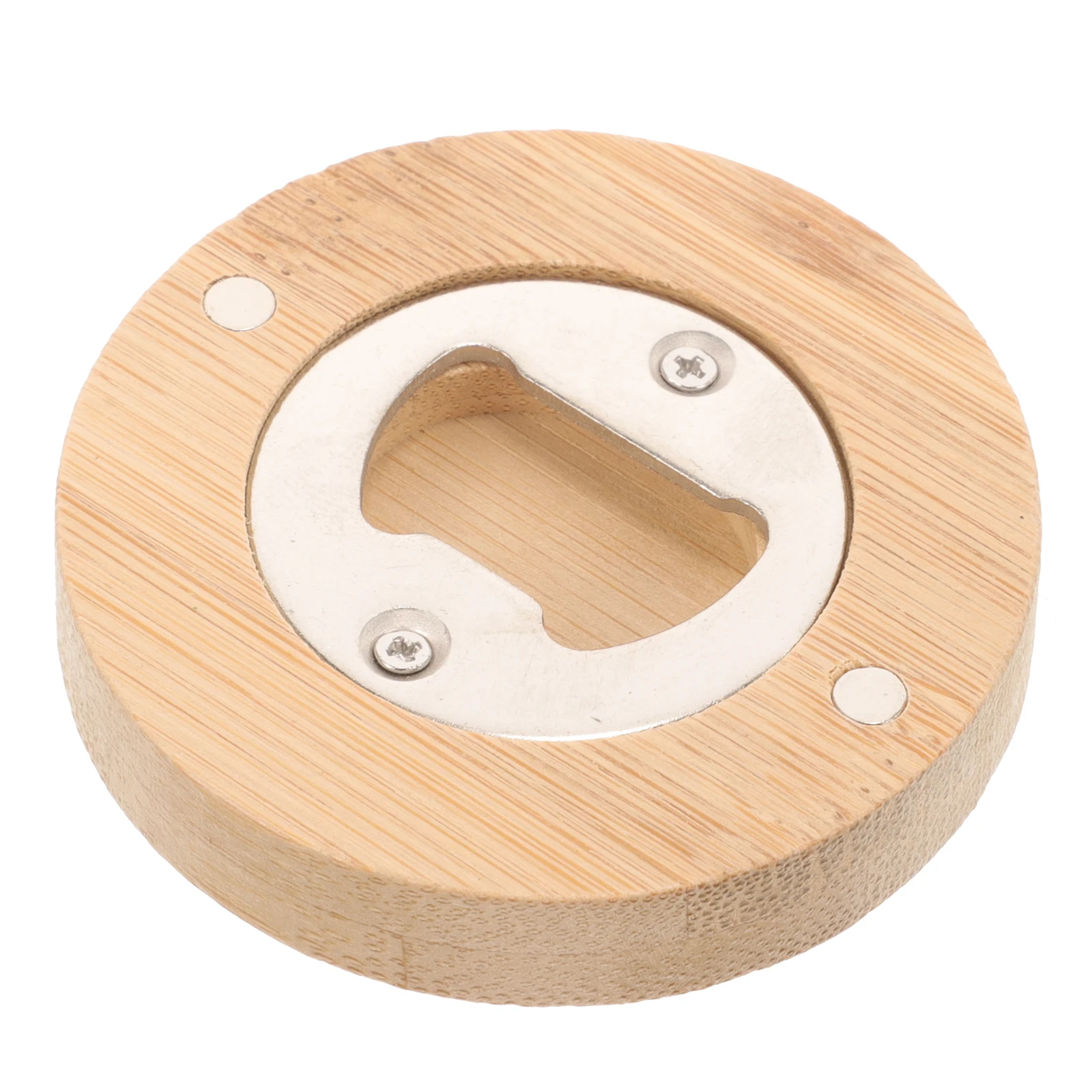 

Magnetic Bottle Opener Bamboo Beer Opener Multi-Functional Refrigerator Magnet Decorative Stainless Steel Home Bar