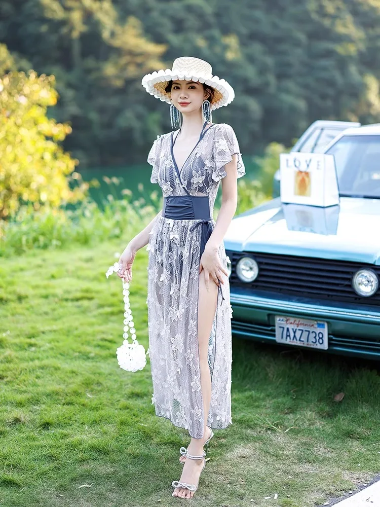 

Women's Lace Bikini Swimwear Summer Slimming Sexy Beach Vaion Fairy Sle Two-Piece Swimsuit Casual Swimming Costume