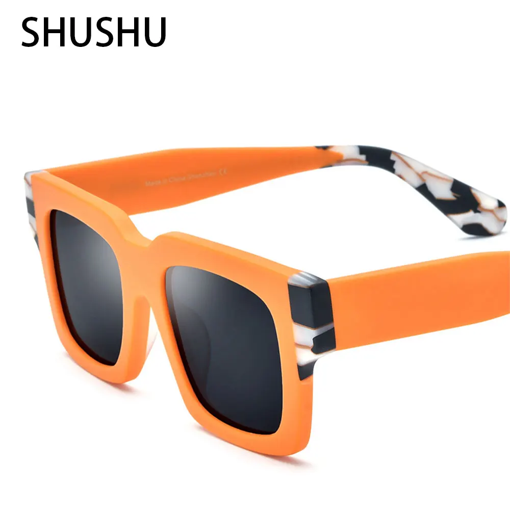 

Square Retro Acetate Brand Sunglasses Men's Large Frame Wide Leg Sun Visor Women's Color Cat Eye Optical Glasses UV400