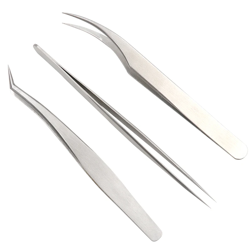 Pinzas de bricolaje cubierta protectora, herramienta de injerto de pestañas, portátil, antiestática, codo fino puntiagudo, soldadura Industrial