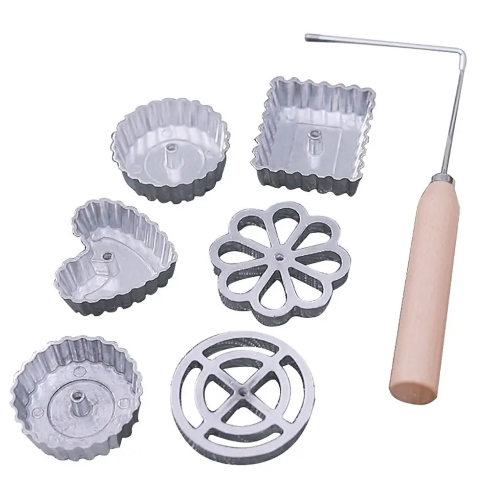 Aluminum Swedish Rosette Iron Maker Waffle Timbale Molds Funnel Cake Ring Maker Cookie Bake Mold Bunuelos Mold With Handle