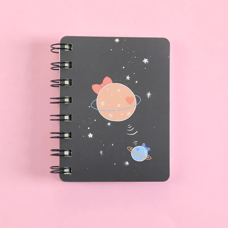 1 Pcs Planet Flip Coil Book Student Portable Pocket Notebooks Mini Notebook A7 Mini Notes School Supplies Office Stationery