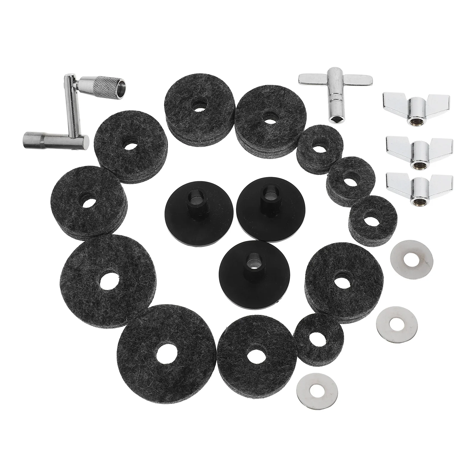 

23 Pcs Drum Set Cymbal Stand Replacement Accessories Felt Pad Sleeves Tubes Kit