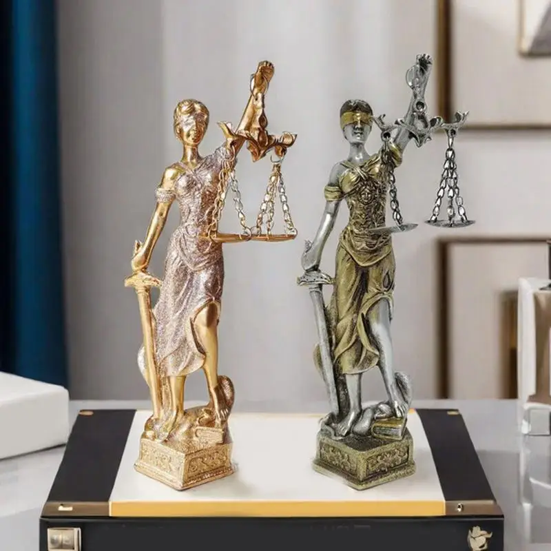 Estátua da deusa da falhas da justiça, estátua da deusa da justiça, ornamentos da mitologia grega, estátuas cegas da justiça, decoração de casa