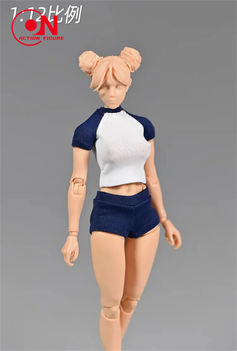 ملابس رياضية يابانية للطلاب لعام 1/12 تي شيرت شورت ملابس نموذج مناسب 12 بوصة روماني X COWL جندي أنثى جسم شخصيات الحركة #6