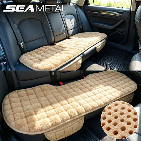 SEAMETAL Soft Car Seat Cover Skin-Friendly Plush Automotive Seat Cushion Anti Slip Auto Seat Protector Universal for Sedan Suv