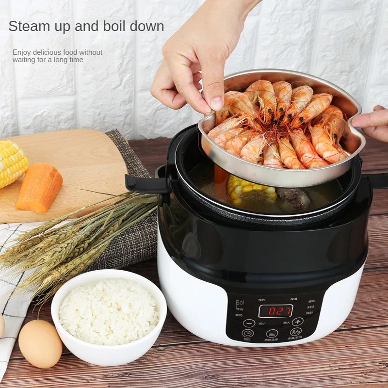 Car Electric Rice Cooker 12V 24V 220V Multi Cooker for Large Trucks Car Food Cooking Pot Machine