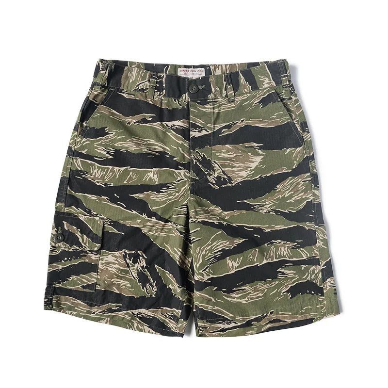 

Tiger-striped camouflage short men's tear-resistant workwear shorts breathable and relaxed summer casual workwear for teenagers