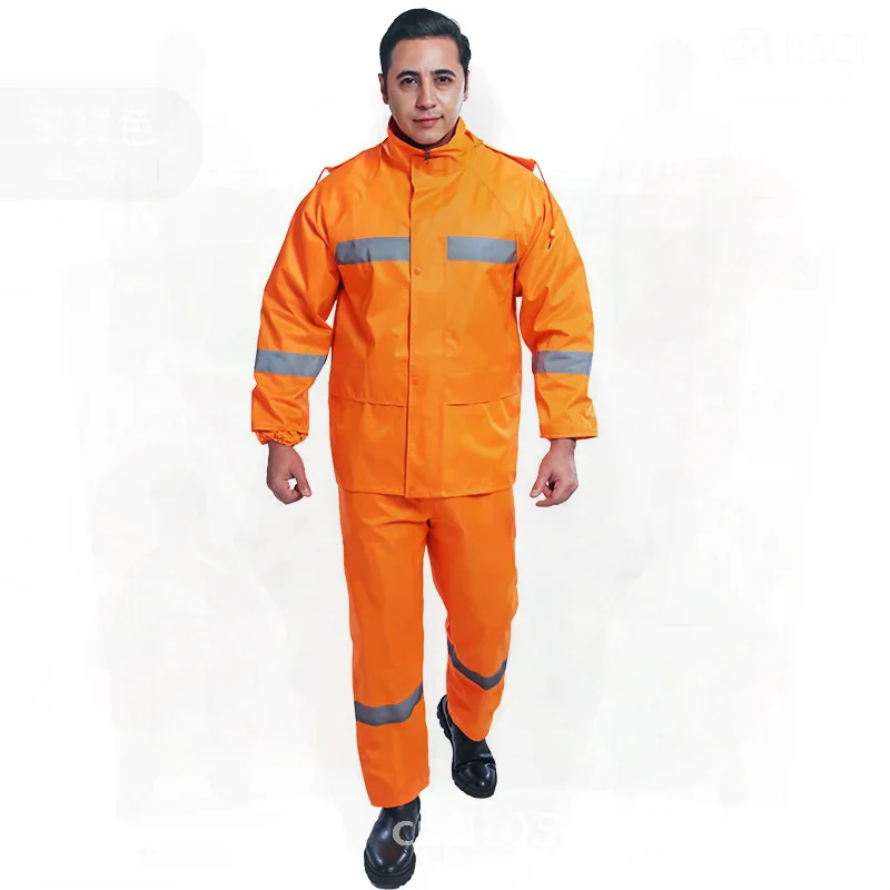 

Светоотражающий водонепроницаемый комплект плащи с брюками для взрослых, защита труда, санитарный дизайн, ткань Оксфорд, снаряжение для езды на мотоцикле