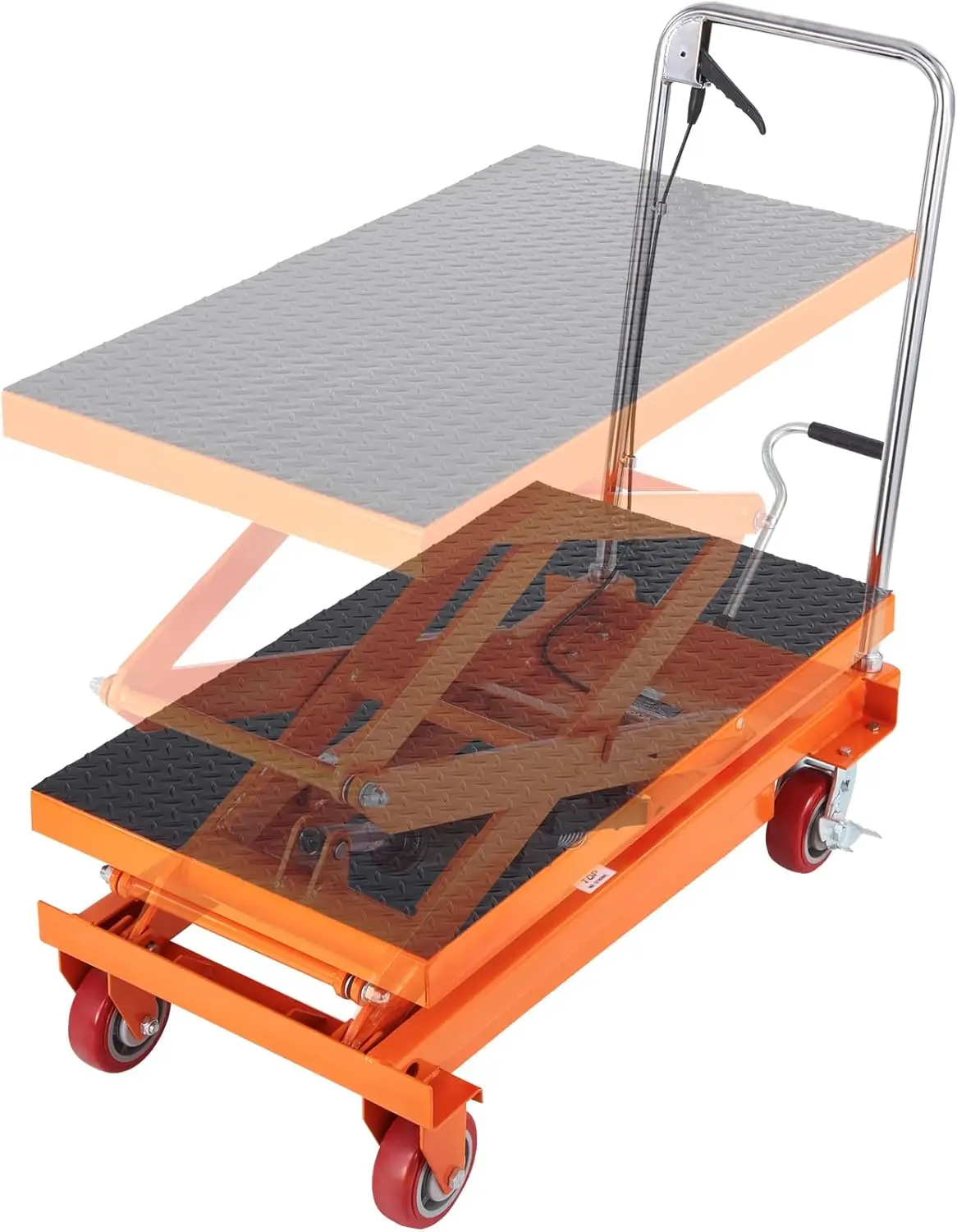 

TFD35 Hydraulic Lift Table Cart, 770lbs Capacity 59" with 4 Wheels and Non-Slip Pad, for Material Handling and Transportation
